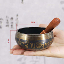 Load image into Gallery viewer, Tibetan Meditation Singing Bowl Nepalese Buddhist Tibetan Chanting Yoga Bowl Buddhist Sound Therapy Bowl Copper Religion Carft