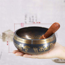 Load image into Gallery viewer, Tibetan Meditation Singing Bowl Nepalese Buddhist Tibetan Chanting Yoga Bowl Buddhist Sound Therapy Bowl Copper Religion Carft