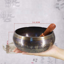 Load image into Gallery viewer, Tibetan Meditation Singing Bowl Nepalese Buddhist Tibetan Chanting Yoga Bowl Buddhist Sound Therapy Bowl Copper Religion Carft