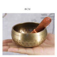 Load image into Gallery viewer, Tibetan Meditation Singing Bowl Nepalese Buddhist Tibetan Chanting Yoga Bowl Buddhist Sound Therapy Bowl Copper Religion Carft
