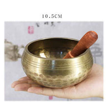 Load image into Gallery viewer, Tibetan Meditation Singing Bowl Nepalese Buddhist Tibetan Chanting Yoga Bowl Buddhist Sound Therapy Bowl Copper Religion Carft