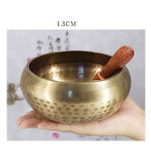 Load image into Gallery viewer, Tibetan Meditation Singing Bowl Nepalese Buddhist Tibetan Chanting Yoga Bowl Buddhist Sound Therapy Bowl Copper Religion Carft