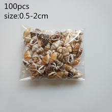 Load image into Gallery viewer, HappyKiss 0.9-1.5cm 100pcs/lot Natural conch shells mini conch corn screw wall decoration DIY aquarium landscape seashells