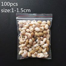 Load image into Gallery viewer, HappyKiss 0.9-1.5cm 100pcs/lot Natural conch shells mini conch corn screw wall decoration DIY aquarium landscape seashells