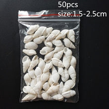 Load image into Gallery viewer, HappyKiss 0.9-1.5cm 100pcs/lot Natural conch shells mini conch corn screw wall decoration DIY aquarium landscape seashells