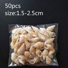 Load image into Gallery viewer, HappyKiss 0.9-1.5cm 100pcs/lot Natural conch shells mini conch corn screw wall decoration DIY aquarium landscape seashells
